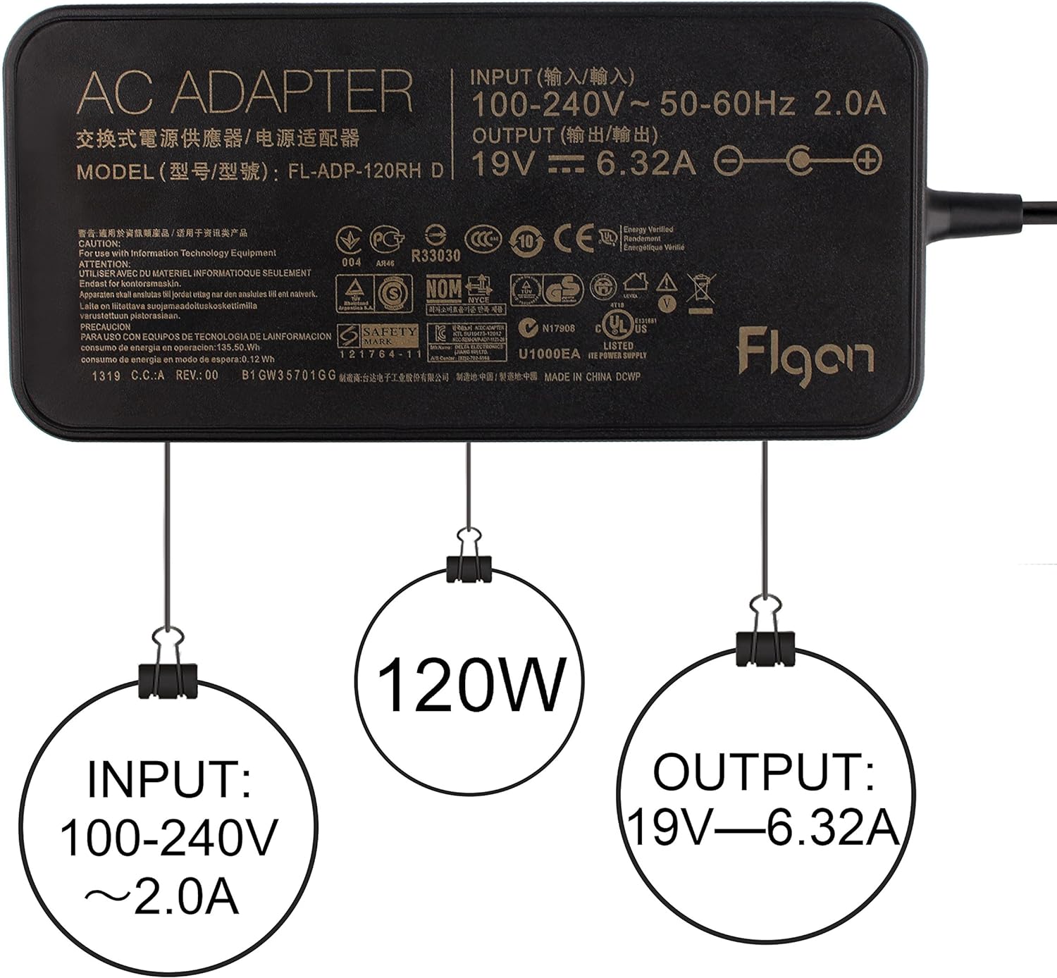 120W Ladegeräte Netzteile für PA-1121-28 ADP-120RH B Asus VivoBook Pro 15 